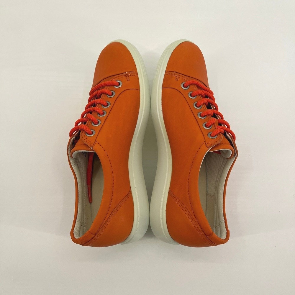 ECCO Soft 7 Women's Sneaker Orange Leather Comfort Casual Walking Shoes Size 5 - Picture 6 of 9